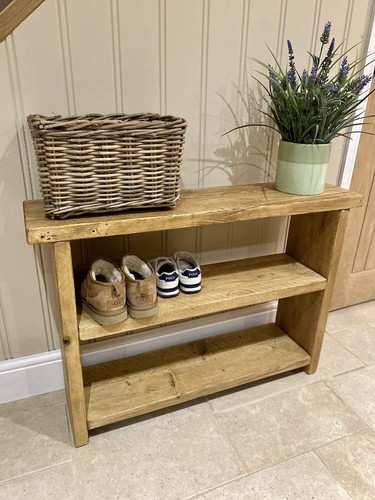 Rustic wooden shoe bench - rustic,