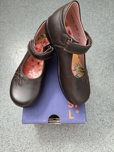 Girls brown leather shoes - brown,