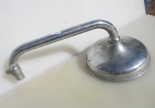 Large Antique Chromed Brass Shower Head Old Nickel Rainfall Vintage 8"W