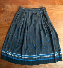 Vintage 80s 90s Umi Collections By Anne Crimmins 100% Silk Black Midi Skirt