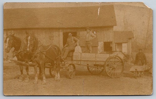 1910s rppc horses wagon - 1910s,