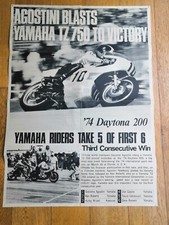 Giacomo Agostini Yamaha TZ750, 1974 Daytona Winner Two Sided Poster 60 X 83cm