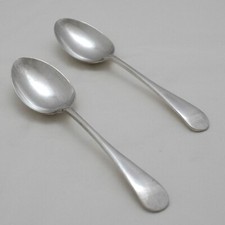 OLD ENGLISH Design GEORGE BUTLER Silver Service Cutlery Pairs of Table Spoons