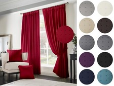 Pair Ready Made Curtains Tape Top Pencil Pleat Lined Room Darkening Drapes