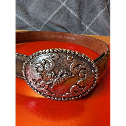 Nocona brown leather western - leather,