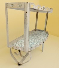 1950s Metal Bathroom 2 Tier Shelf Towel Bar Heart Scroll Shabby Chic MCM Unique