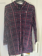 Ladies Fred Perry Shirt Dress/long Shirt size 14