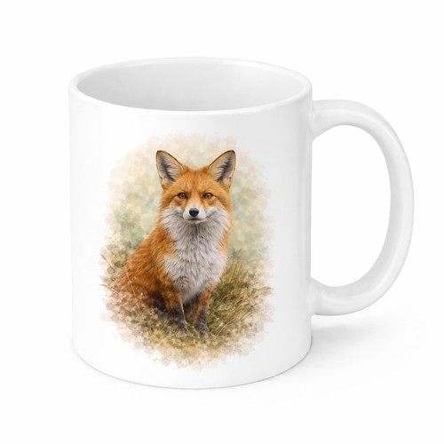 Watercolour fox mug - fox, brew