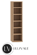 Oak DVD Storage Tower Rack CD Unit Shelf Organizer Archive Wood Media 6 Shelves