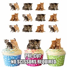 PRECUT Cats Kittens 12 Edible