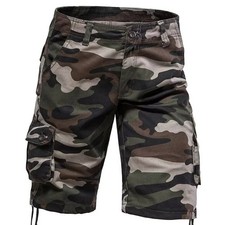Kruze Combat Shorts Mens Cargo Shorts Army Camouflage Jeans Camo Work Half Pants