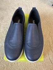 Hotter Women’s Navy Leather Slip On Shoes Serene Size UK 6.5