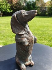 Bronze Effect Standing Dachshund Dog Ornament - Sausage Dog 23cm