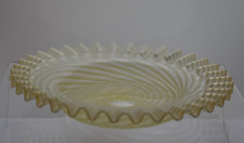 Arts and Crafts Vaseline Trailed Glass Dish Powell Whitefriars School C1890