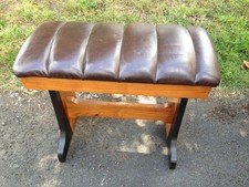 Vintage Retro Style Duet Wood Style Organ Piano Stool With Lid Leather Style Sea