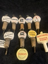 Vintage Ceramic Scottish Whisky Bottle Pourers X11 Scotland Man Cave Home Bar