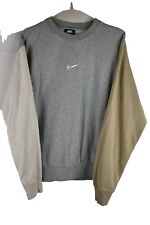 NIKE Grey Colourblock Sweatshirt size S Mens Standard Fit Crewneck Pullover