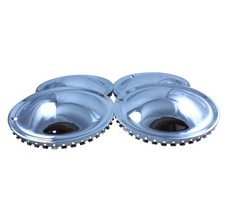 Full Moon 15" Smoothie Style Chrome Steel Hot Rod Hubcap Wheel Cover (4pc)