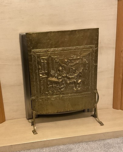 Vintage brass fire guard - vintage,