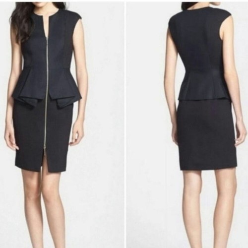 Ted baker black peplumdress - black,