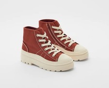 Zara cotton high top sneakers