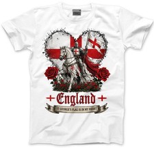 England Flag Heart T Shirt St