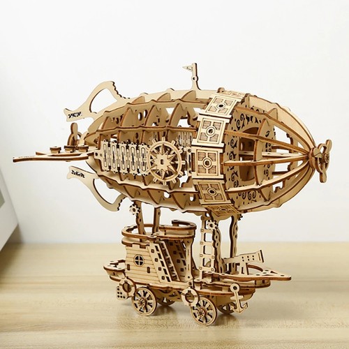 Wooden puzzle airship - wooden, model