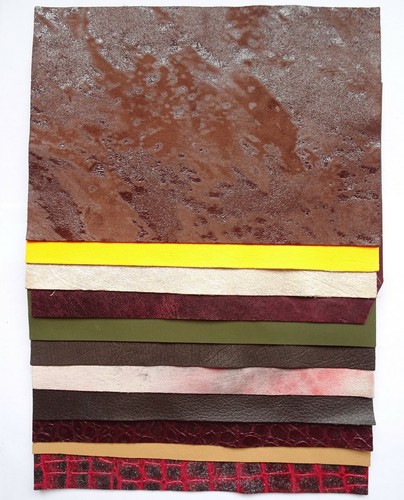 Leather hide pieces 34cm - 34cm, x