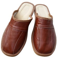 Men's Leather Slippers Slip On