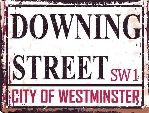 Downing street metal sign - street,