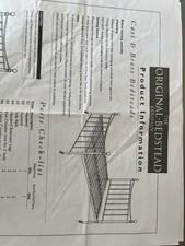 King Sized Iron 4 Poster Bedstead with Wooden Slatted Base. Excellent Condition