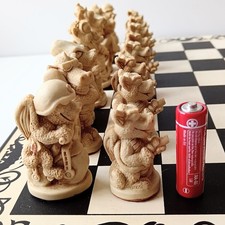 🔥Fan Dragons Chess Set Made In England Red And Beige Resin 38x 38 Cm