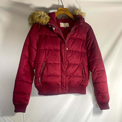 Zara trafaluc burgundy hooded - zara,