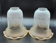 2 x Frosted Floral Etched