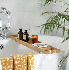 Habitat Bamboo Bath Bridge Bathtub Rack Soap Storage Shelf For Bathroom Natural