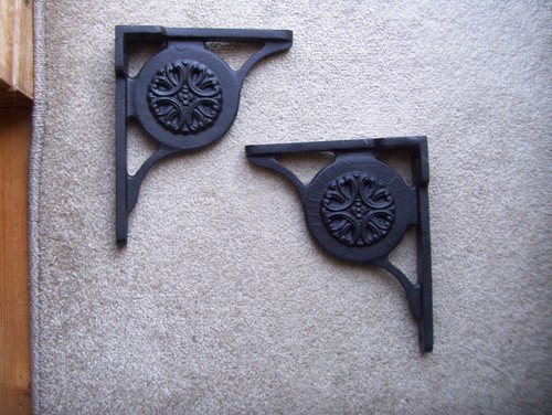 Pair cast alloy vintage shelf - pair,