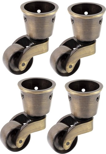 Bulldog castors solid - solid, brass
