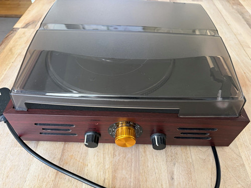 Brown wood effect turntable - wood,