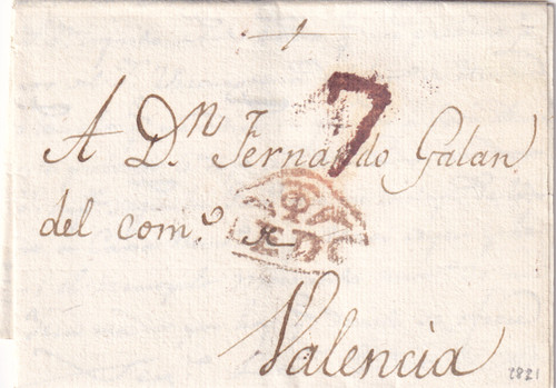 Spain 1821 letter from toledo - spain,