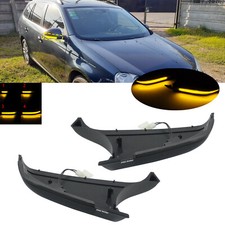 Pair Dynamic LED Wing Mirror Indicator Light For VW Polo MK4 9N3 HB 05-09 Skoda