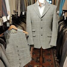 Vintage Mens 38R 32R HARRIS TWEED Check Wool 3 Piece Suit Jacket Trousers VGC