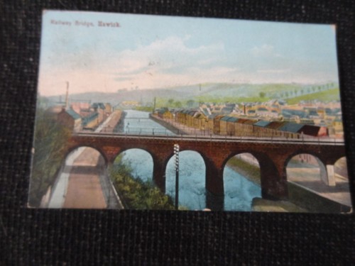 Railway bridge hawick - bridge, postcard