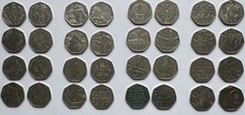 32 Coins - 50p Fifty Pence Coins - Commemorative - Circulated Set - Bag of 32