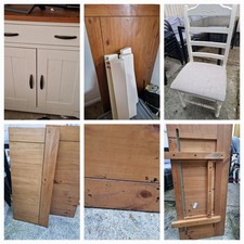 Dunelm  Bundle Table 8 Seater Sideboard White Shabby Chic Seater wood Chairs