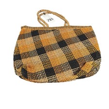 Zara Tote Bag Tan Yellow Black