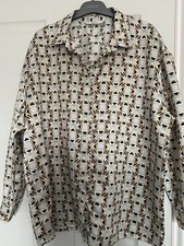 Tu Sainsburys Ladies Satin Feel Blouse Shirt Women’s Size 14 Geo Geometric
