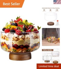 Glass Trifle Bowl with Acacia