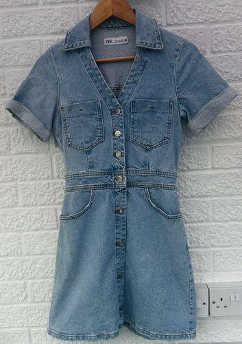 Zara blue denim shirt dress - blue,
