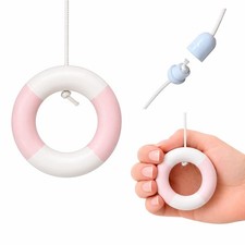 Wooden Pink & White Life Ring