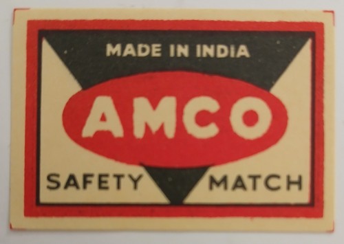 Old matchbox label amco - ,